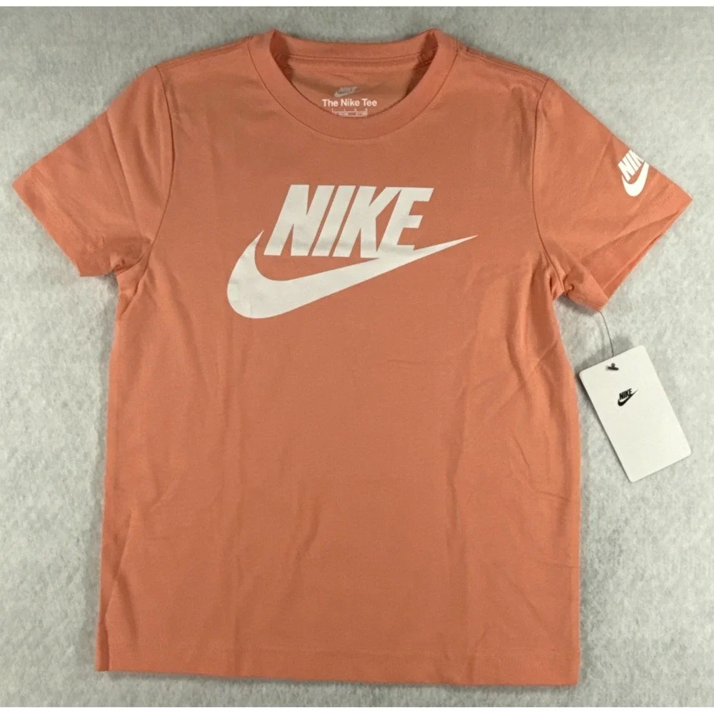 Nike Youth‎ XS 3-4 Years Apricot Agate Orange Futura Logo T Shirt NWT